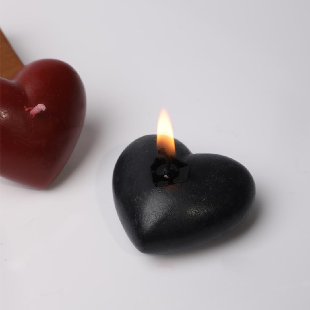 4 Pcs Romantic Heart Candles for Wax Play Low Heat, Love Low Temperature Body Safe Massage Soy Drip Candles for Adult Couple