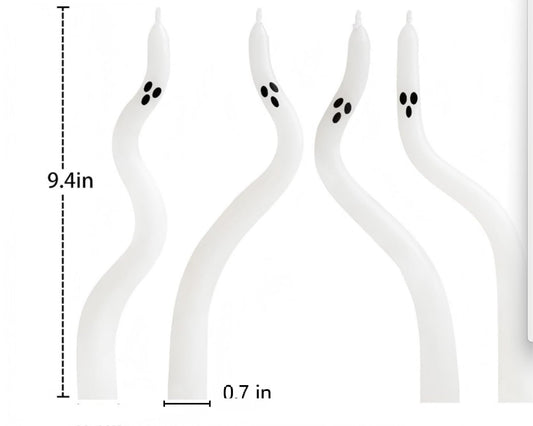 Four Twisted Spiral rods of Candles with Different Expressions of Ghosts and Devils, The Essential Items for a Halloween Haunted House