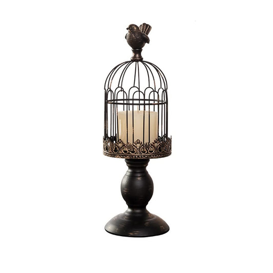 WAOCEO Candlestick Holders Candlestick Ornaments European Retro Candlestick Birdcage Wedding Props Wedding Candlestick Cafe Restaurant Decoration Candle Holders (Size : B)