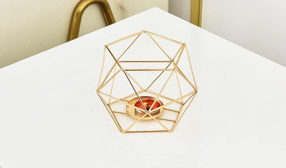 ZHZXBDGQ Tealight Holders Metal Wire Iron Tea Light Candle Holder Geometric Candle Holder Centerpieces for Wedding Holidays Events Party Decorations-Gold