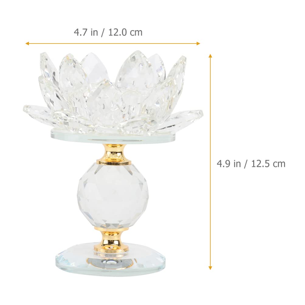 Lotus Crystal Candleholder Elegant Decorative Candlestick for Dining Table Home and Special Occasions Unique Flower-Shaped Design for Romantic Atmosphere for Weddings and Parties