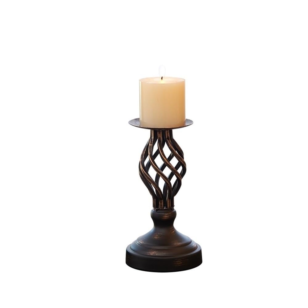 Candlestick Holders Vintage Candlestick Ornaments Candlelight Dinner Table Candle Holder for Wedding, Church, Halloween Candle Holders(Large)