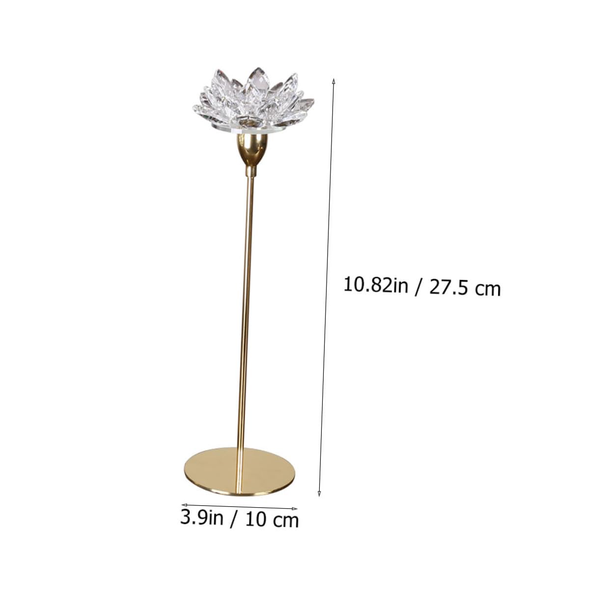 NUOBESTY Modern Small Metal Candle Stand Crystal Lotus Candlestick Holder Romantic Wedding Dining Room Decor
