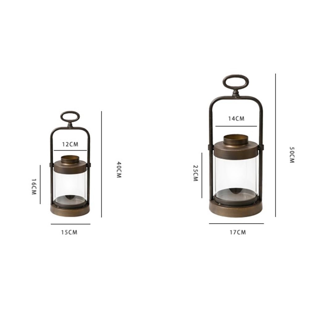 Candle Holders Industrial Style Iron Candlestick Retro Ornaments for Weddings, Churches, Halloween, Dining and Home Accessories Decorative Candlestick(Small)