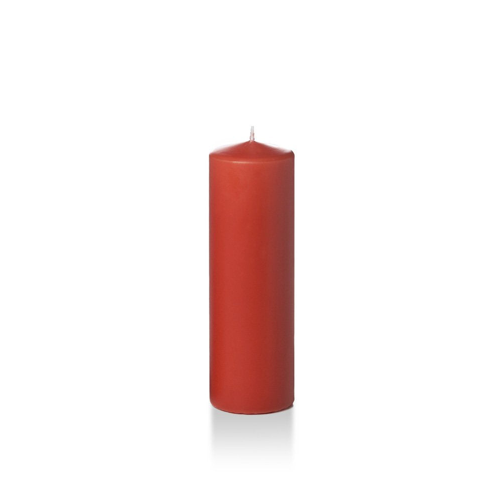 yummi 2.25" x 7" Brick Slim Round Pillar Candles - 4 per Pack