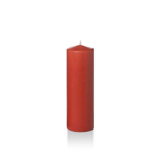 yummi 2.25" x 7" Brick Slim Round Pillar Candles - 4 per Pack