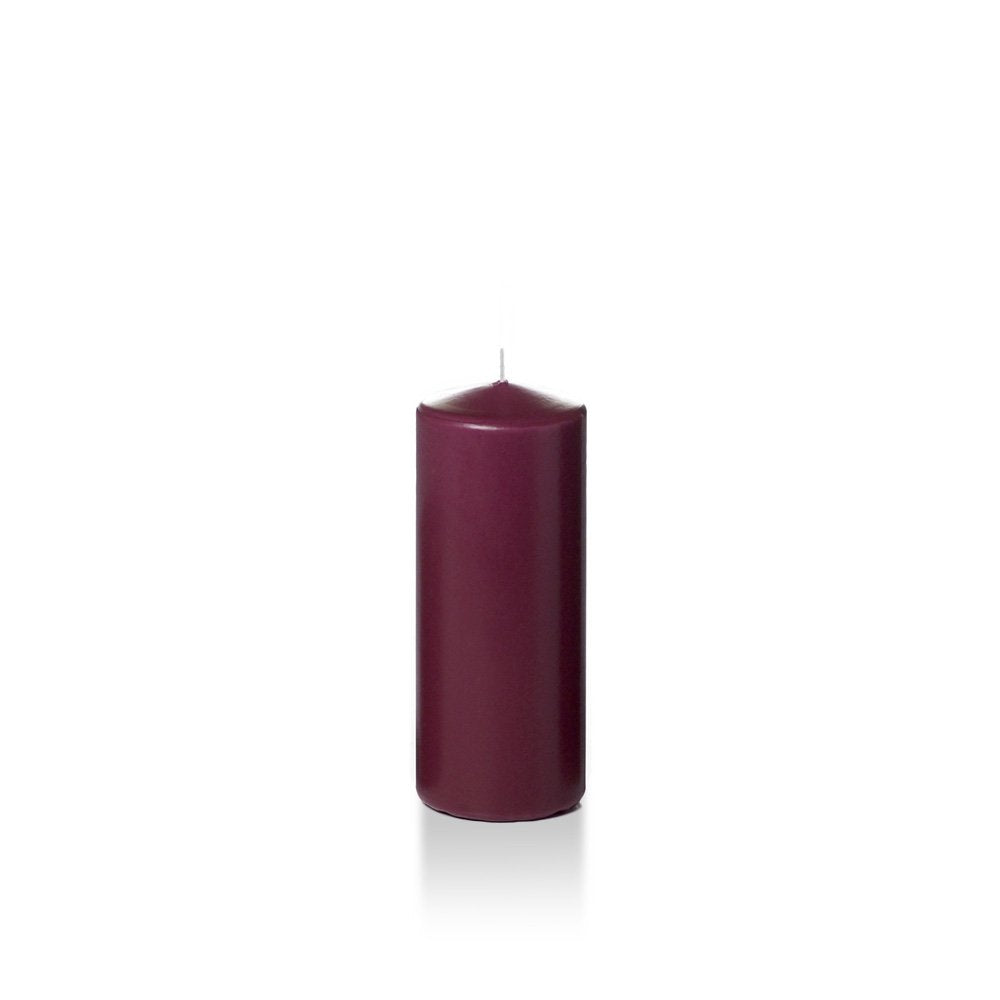 yummi 2.25" x 5" Magenta Slim Round Pillar Candles - 4 per Pack