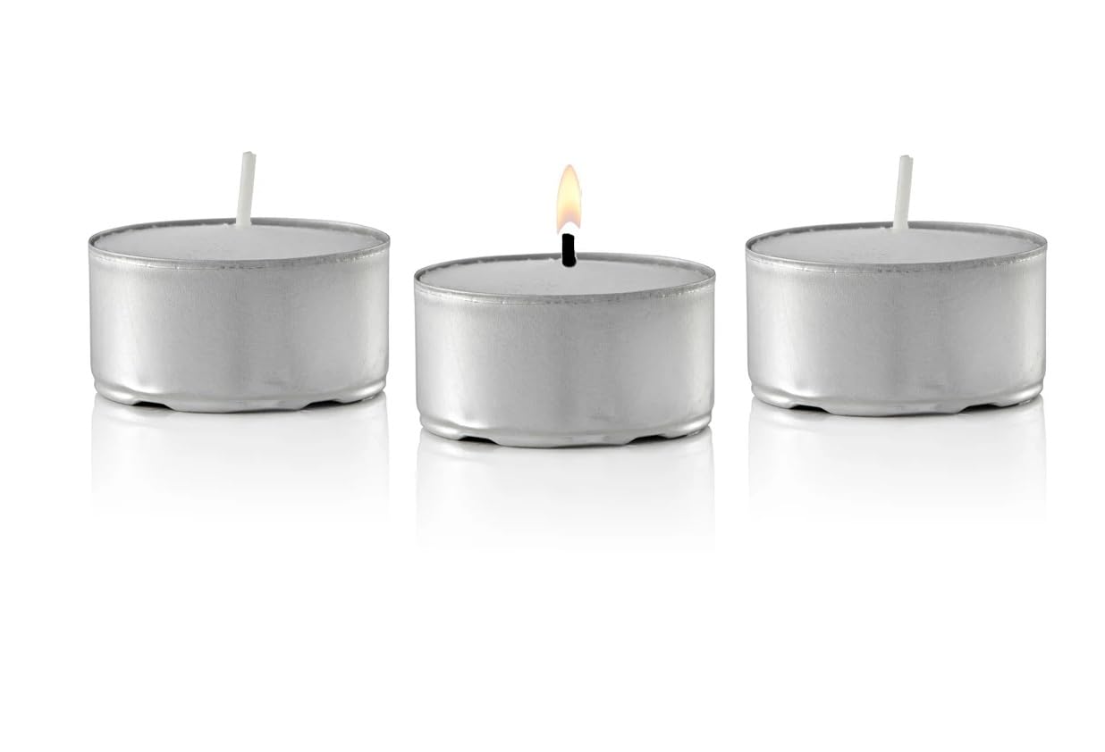D’Light Online 7 Hours Long Burn Time Unscented White Tealight Candles in Aluminum Cup for Home Decor, Wedding, Holiday, Restaurants, Shabbat, Spa or as a Emergency Candle - Set of 400