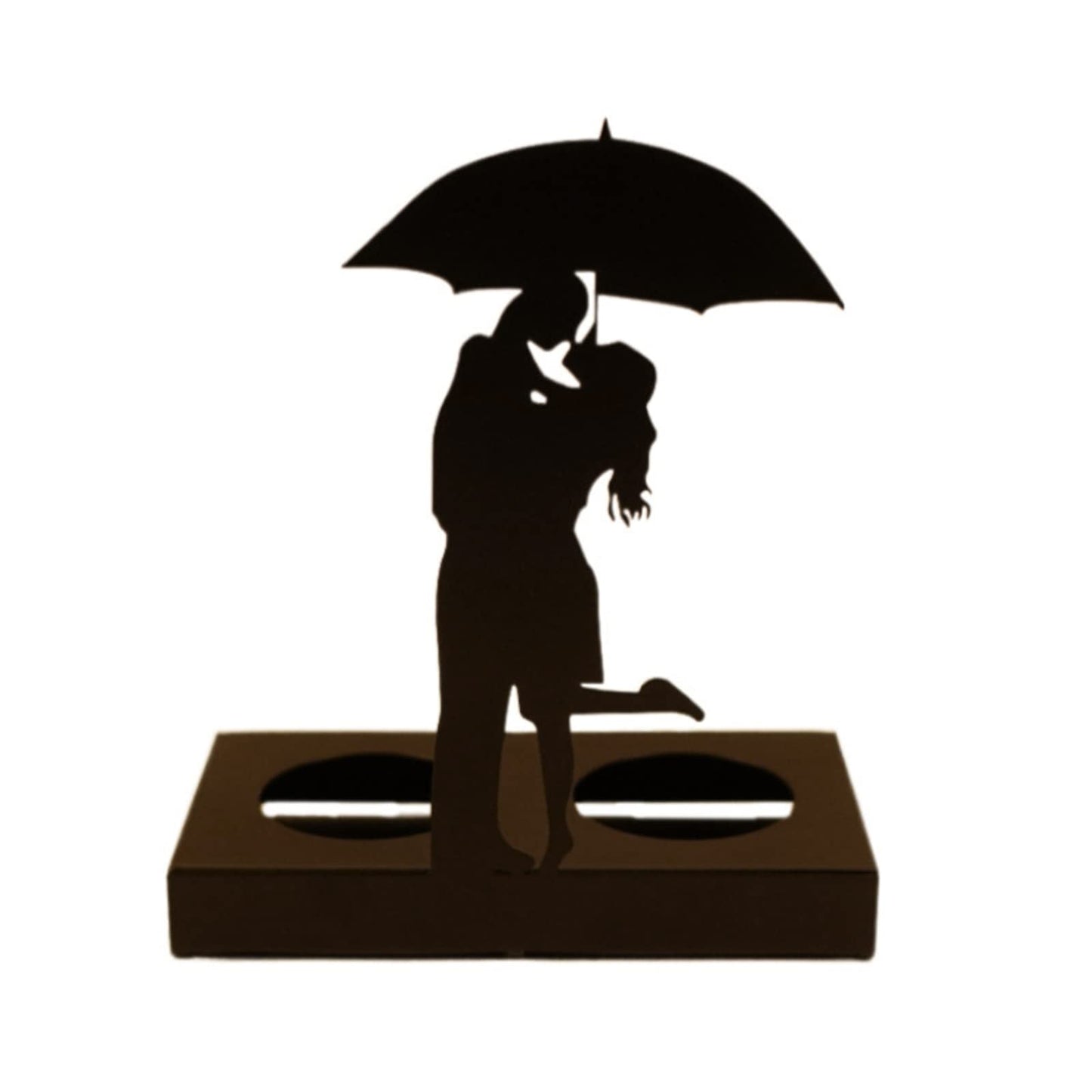 Handcrafted Iron Sculpture Candlestick Ornament, Romantic Couple Statue For Anniversaries, Decorative Modern Sculptures, Wedding Decoration Anniversary Ornament Figurine for Couples Valentine (D)