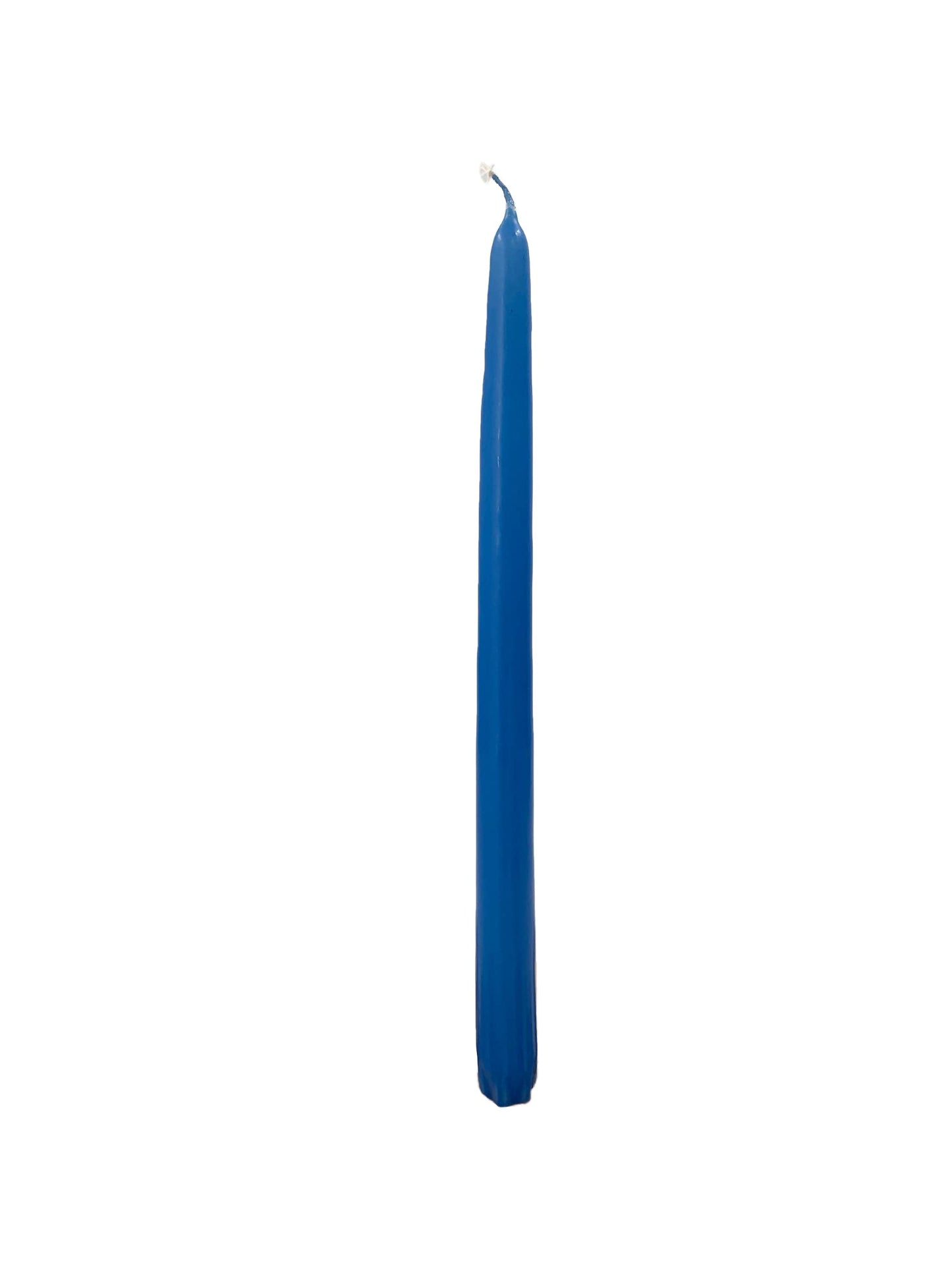 D'light Online Elegant Unscented 12" Medium Royal Blue Taper Candles Premium Quality Hand-Dipped Tapered Candles, Dripless and Smokeless - Set of 12 Individually Wrapped (12 Inch, Medium Blue)
