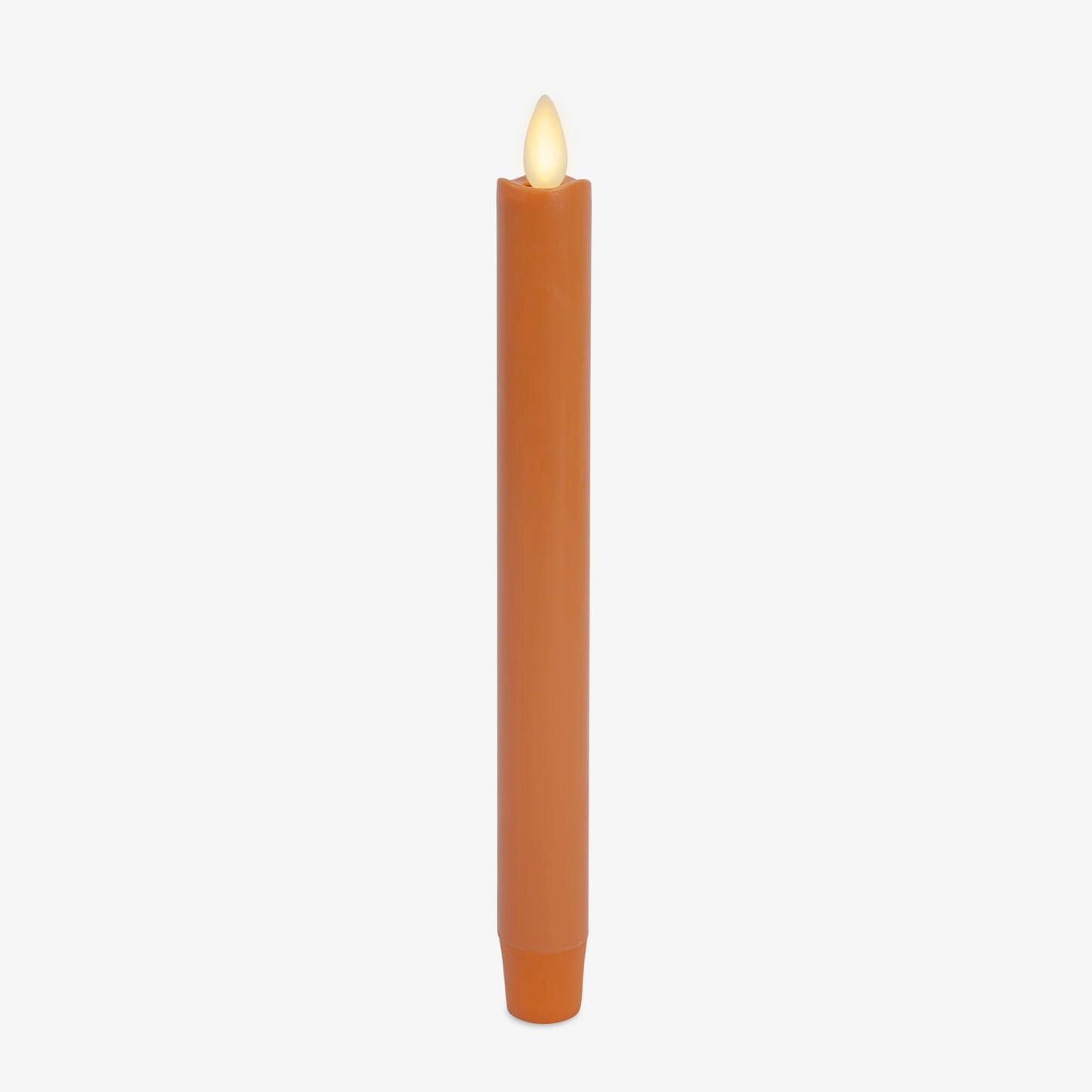Luminara Marmalade Taper, 1" x 9.5" Battery Operated Flameless Candle, Flickering White LED Light Flame, Timer Switch, Remote Ready Decor for Halloween Fall Indoor Candlestick Decoration, Real Wax
