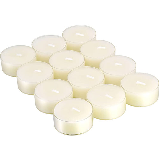 TELOSMA 12pcs Natural White Beeswax Tealight Candles - Organic Candle Natural Scent Smokeless Clean Burning