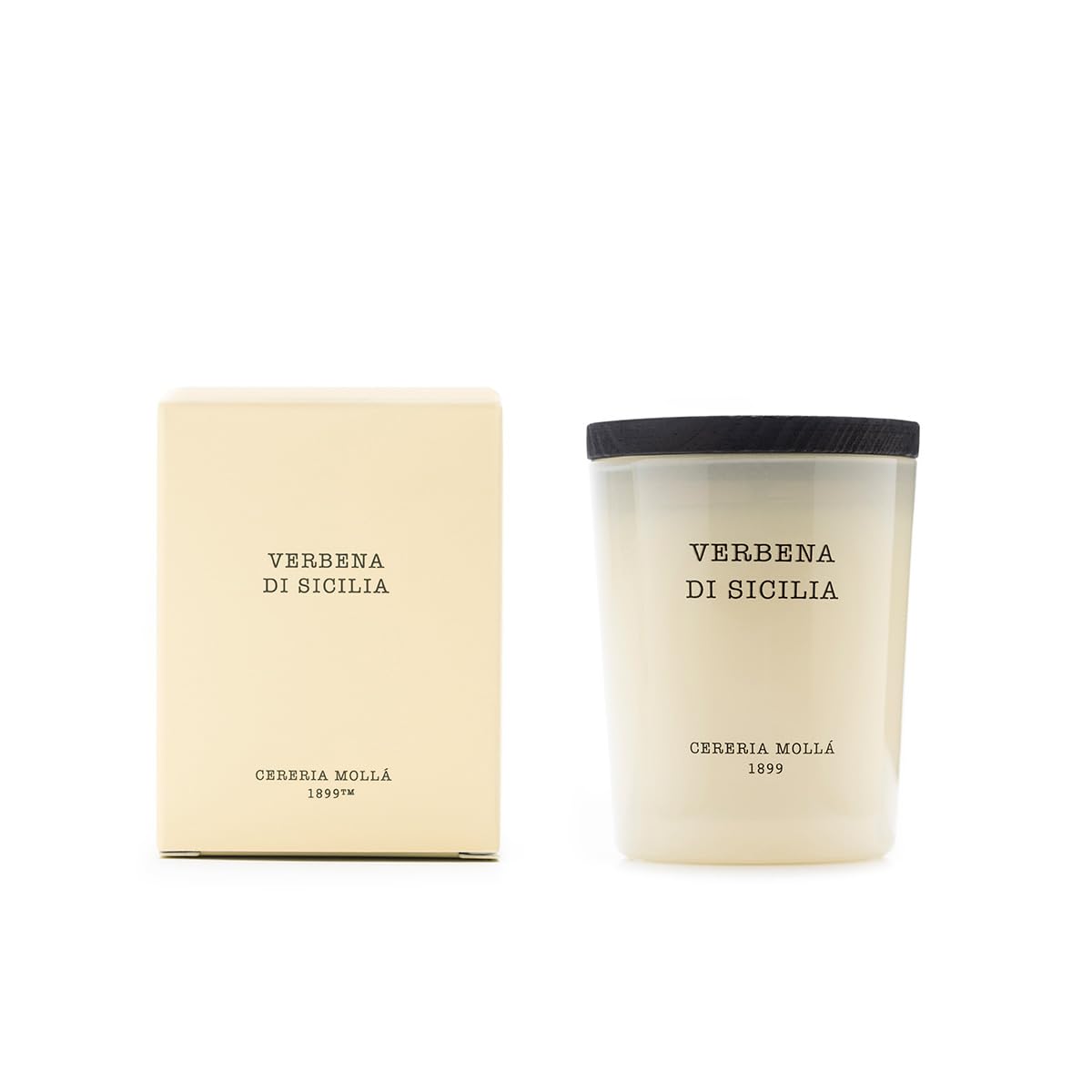 CERERA MOLLA 1899 | Mini Verbena di Sicilia Candle | Aromatic 1 Wick | 20 Hours Burn Time | Natural Fragrances | Recyclable Packaging | Artisan