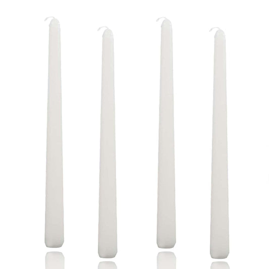 10 inch White Taper Candles-Set of 4 Tapered Candle, Tall Candlesticks,Home Dinner Candle, Party, Wedding, Halloween, Christmas Candles (9.9 inch, White)