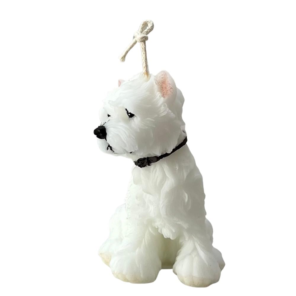 Ymar - Decorative and Aromatic Lavender Scented Candle in the Shape of a West Highland White Terrier Dog, Ideal for a Gift and to Decorate Your Home (Small)