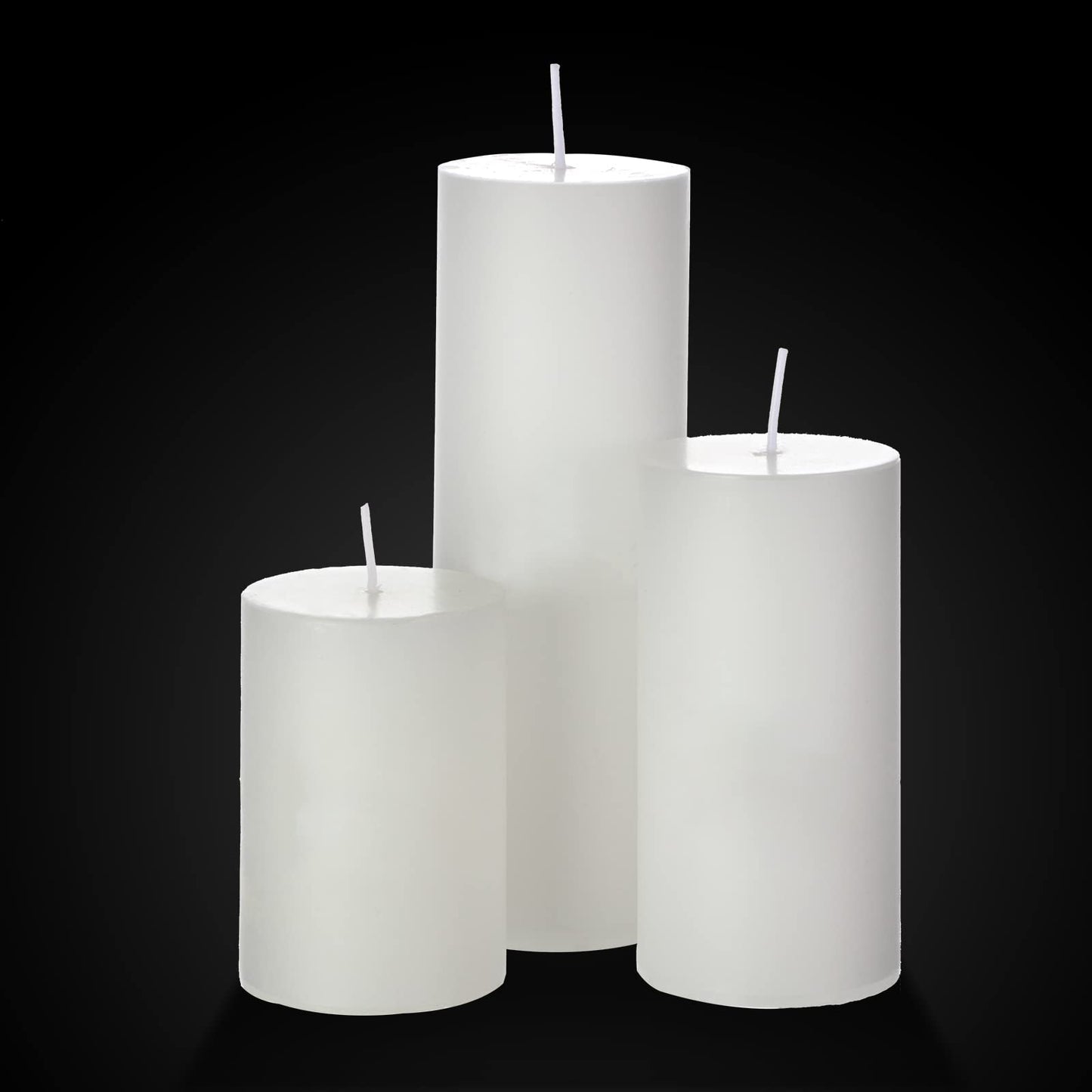Shihanee Set of 6 Pillar Candles with Glass Cylinder Vases Clear Cylinder Hurricane Candleholders for Slim Tall Pillar Candles Wedding Table Centerpieces(2.6'' X 4.7'', 5.9'', 7.9'',White)