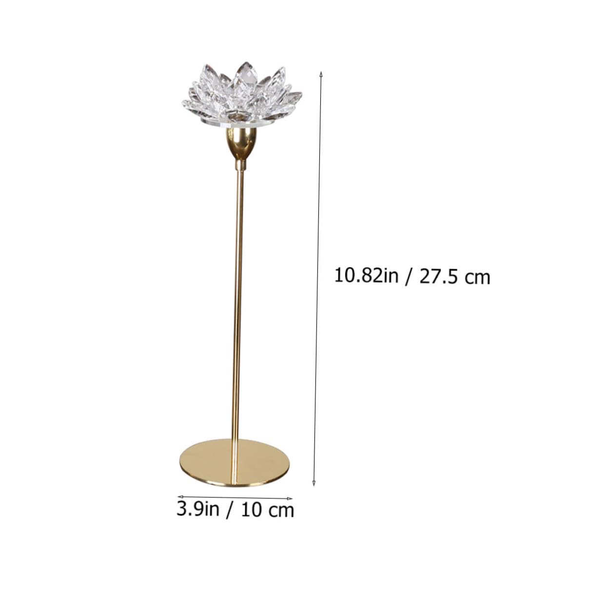 HOMSFOU Crystal Lotus Metal Candlestick Holder Small Modern Simple Wedding Candle Stand for Candlelight Dinner Table Decoration