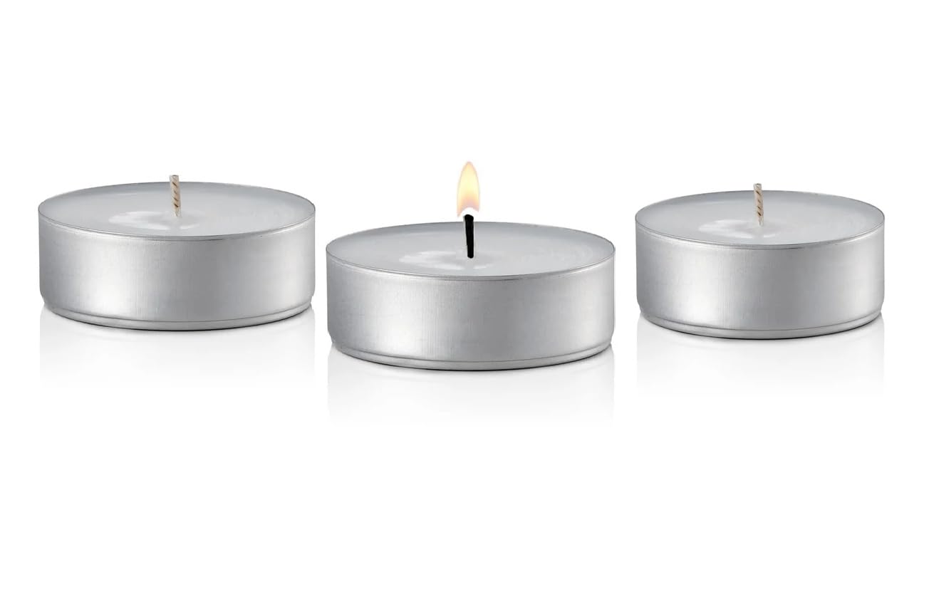 Premium Unscented 12 Hour Oversize Mega Tea Lights Candle in Aluminum Cups for Home Décor, Wedding Receptions, Romantic Dinner, Restaurants, Spa, Hotels, Holiday Decorations and Ambience - Set of 240
