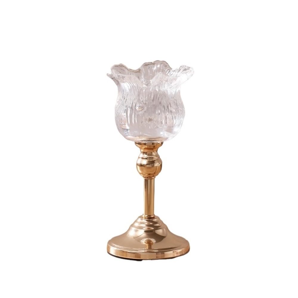 cfycfy987 Candelabra European Crystal Glass Tall Candle Holder Candlelight Dinner Table Decoration Home Furnishings Candle Sticks Holder(Small)