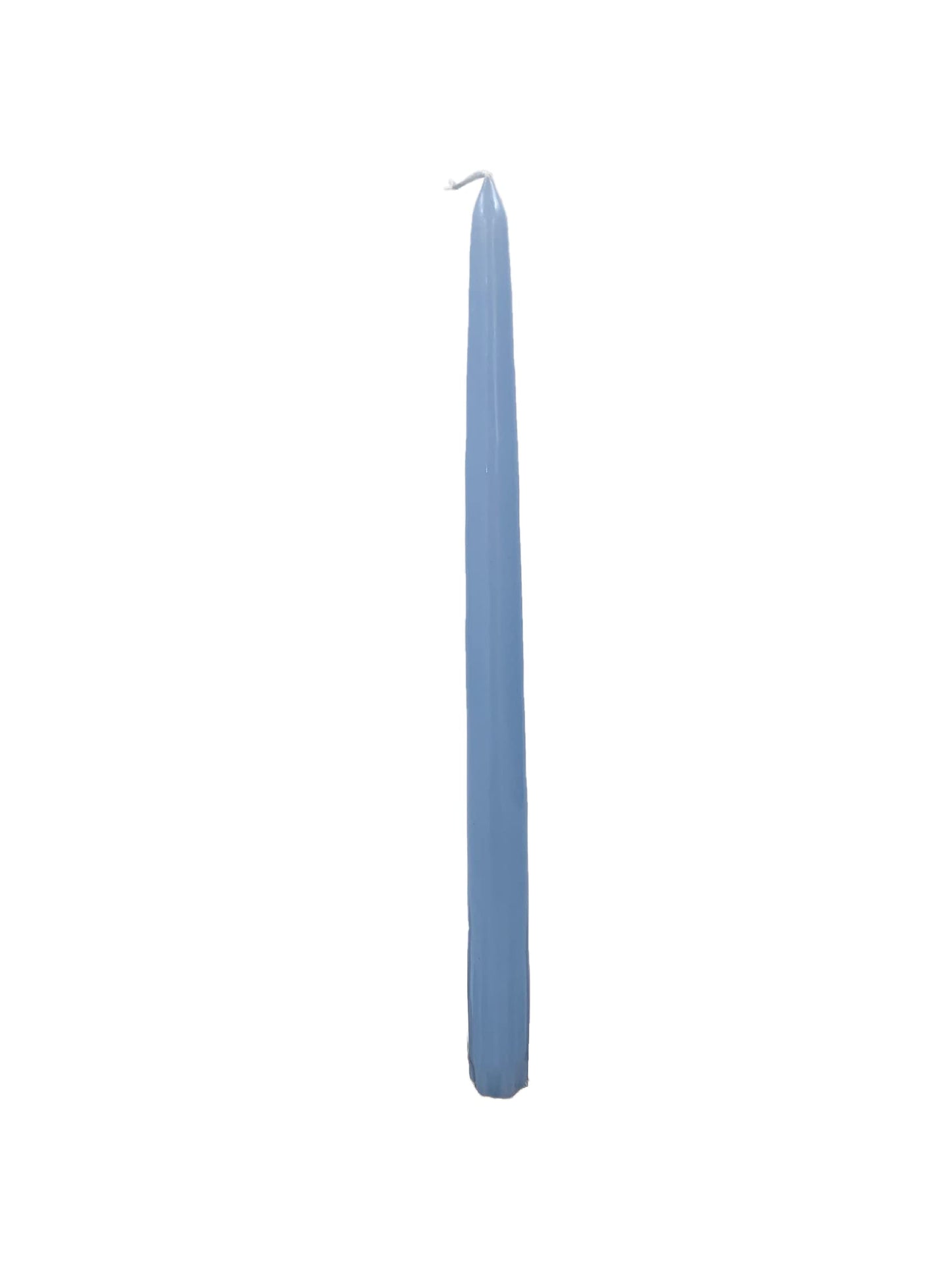 D'light Online Elegant Unscented Light Blue Taper Premium Quality Candles Hand-Dipped, Dripless and Smokeless - Set of 12 Individually Wrapped (12 Inch, Light Blue)