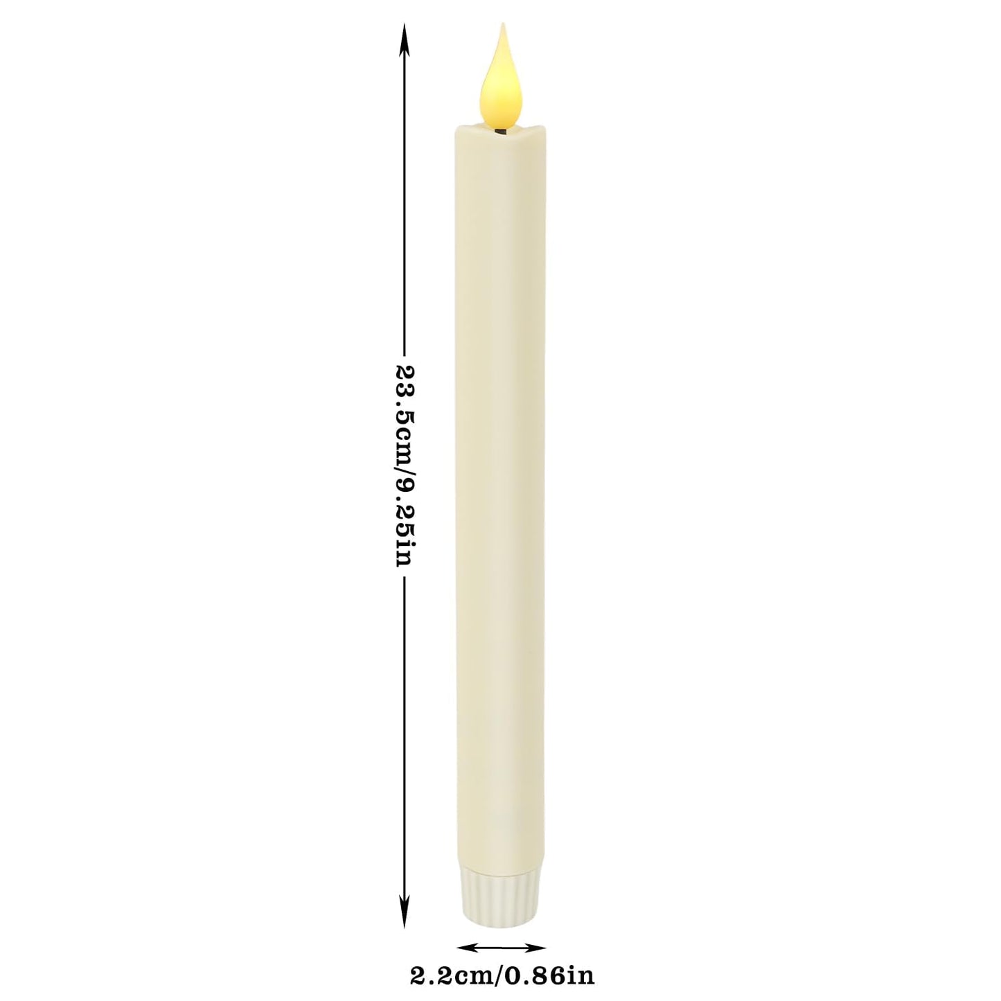 24-Pack Flameless Taper Candles, 9.25 Inch Battery Operated LED Candlesticks with Remote & Timer - Realistic Flickering Flame, Warm Ivory, Safe Smokeless for Wedding Christmas Church Party Home Decor