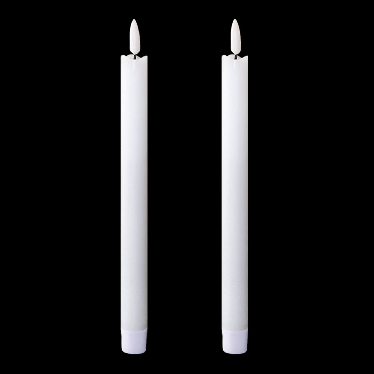GenSwin Flameless Taper Candles Flickering with Remote Timer, Battery Operated LED Taper Candles with 3D Wick Real Wax Window Candlesticks Pack of 2 for Home Wedding Decor(White, 0.78 x 9.64 Inch)