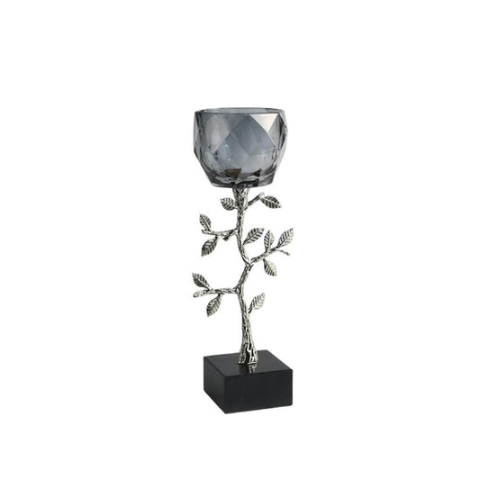 Candlesticks Light Luxury Glass Candlestick Ornaments Home High-end Living Room Desktop Aromatherapy Decorative Candle Holder Decorative Candlestick(Small)