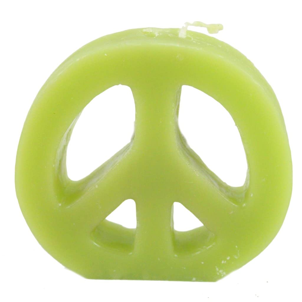 Candlestock Handmade Colorful Peace Sign Candle - Red - Yellow - Green - Blue - Lavender - Pink (Lavender)