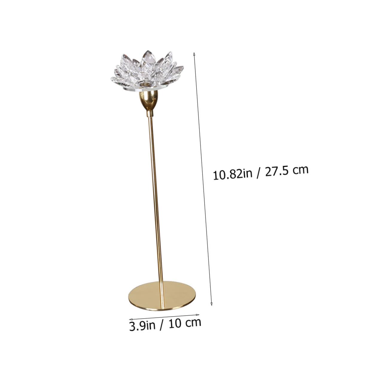 ABOOFAN Modern Metal Crystal Lotus Candle Holder Small Gold Decorative Candlestick for Wedding Tabletop and Dining Room Candlelight Dinner Decoration