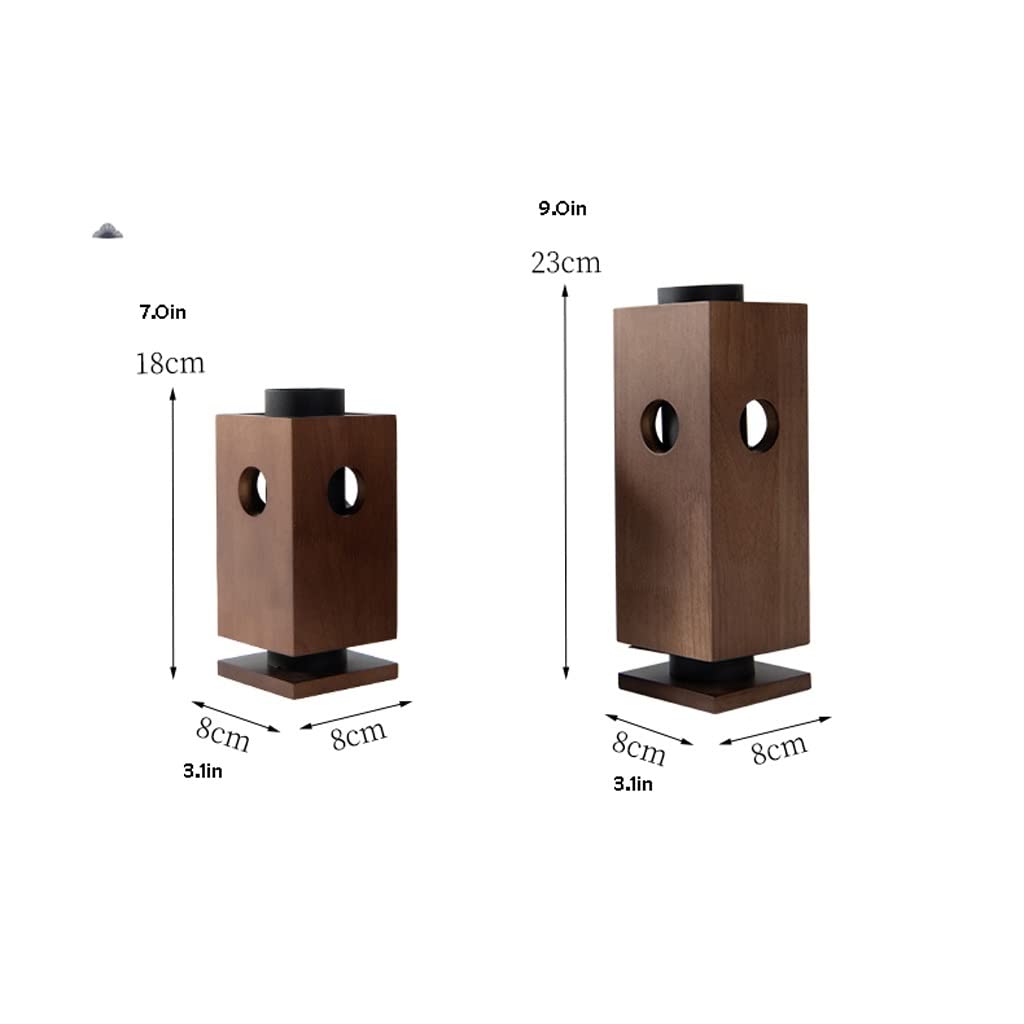 WAOCEO Candlestick Holders New Chinese Candlestick Retro Wooden Candlestick Decoration Homestay Room Entrance Hotel Study Decoration Candle Holders (Size : A)