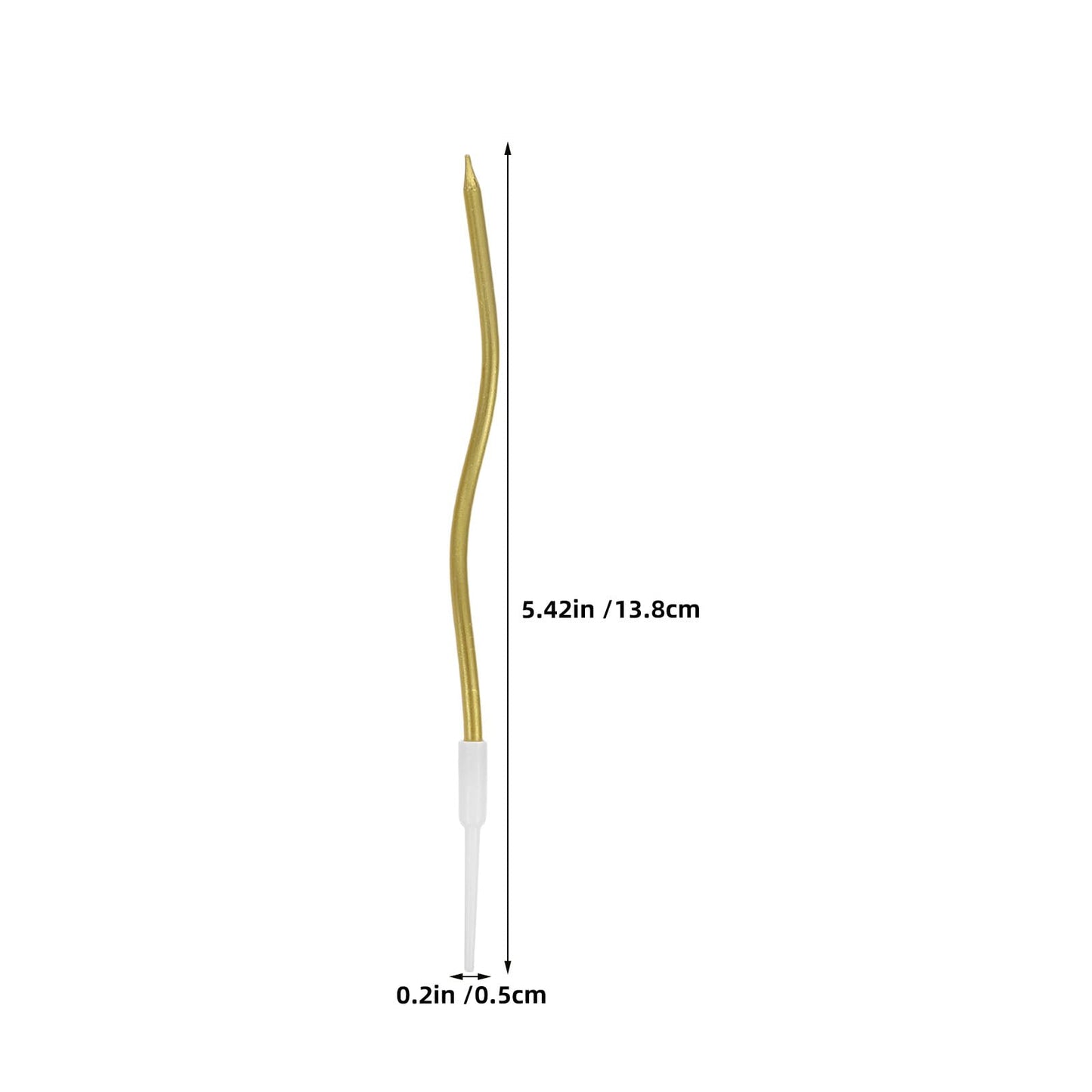 HOLIDYOYO 120pcs Birthday Cake Twisted Candles - Spiral Golden Tall Candles with Holders - Thin Curly Cake Topper for Wedding Party Festival Celebration Supplies