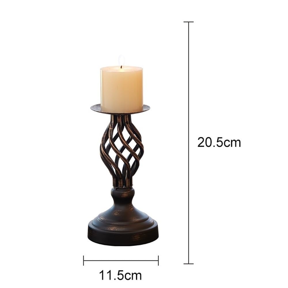 Candlestick Holders Vintage Candlestick Ornaments Candlelight Dinner Table Candle Holder for Wedding, Church, Halloween Candle Holders(Small)