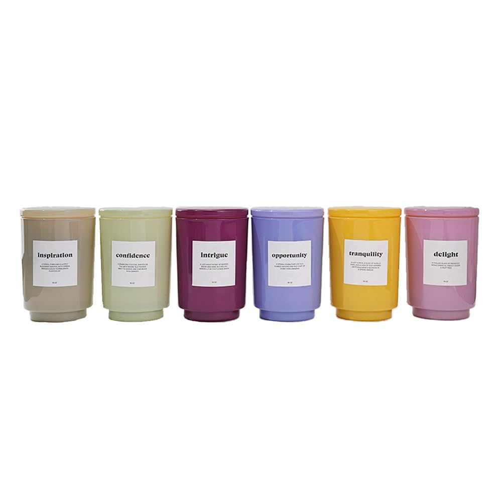 AromaLight 8.5oz with Lid Glass Jar Candle in Green – Sparkling Pear Bellini Scent, Confidence Collection, Mini Soy Candle