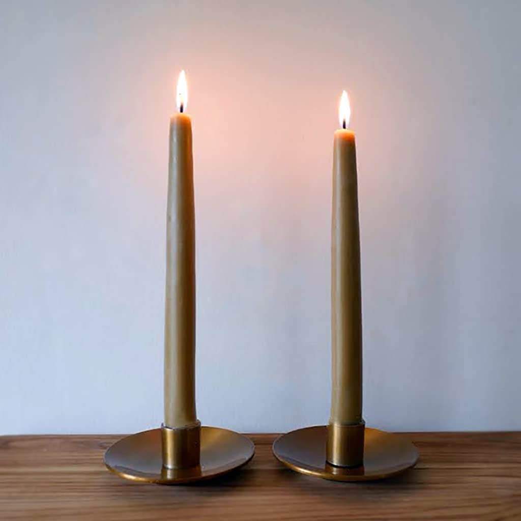 Candlestock Real Bayberry Taper Candle Pair 8 inch - Pure Bayberry and Pure 100% USA Beeswax Blend - Dripless Taper Candle Pair