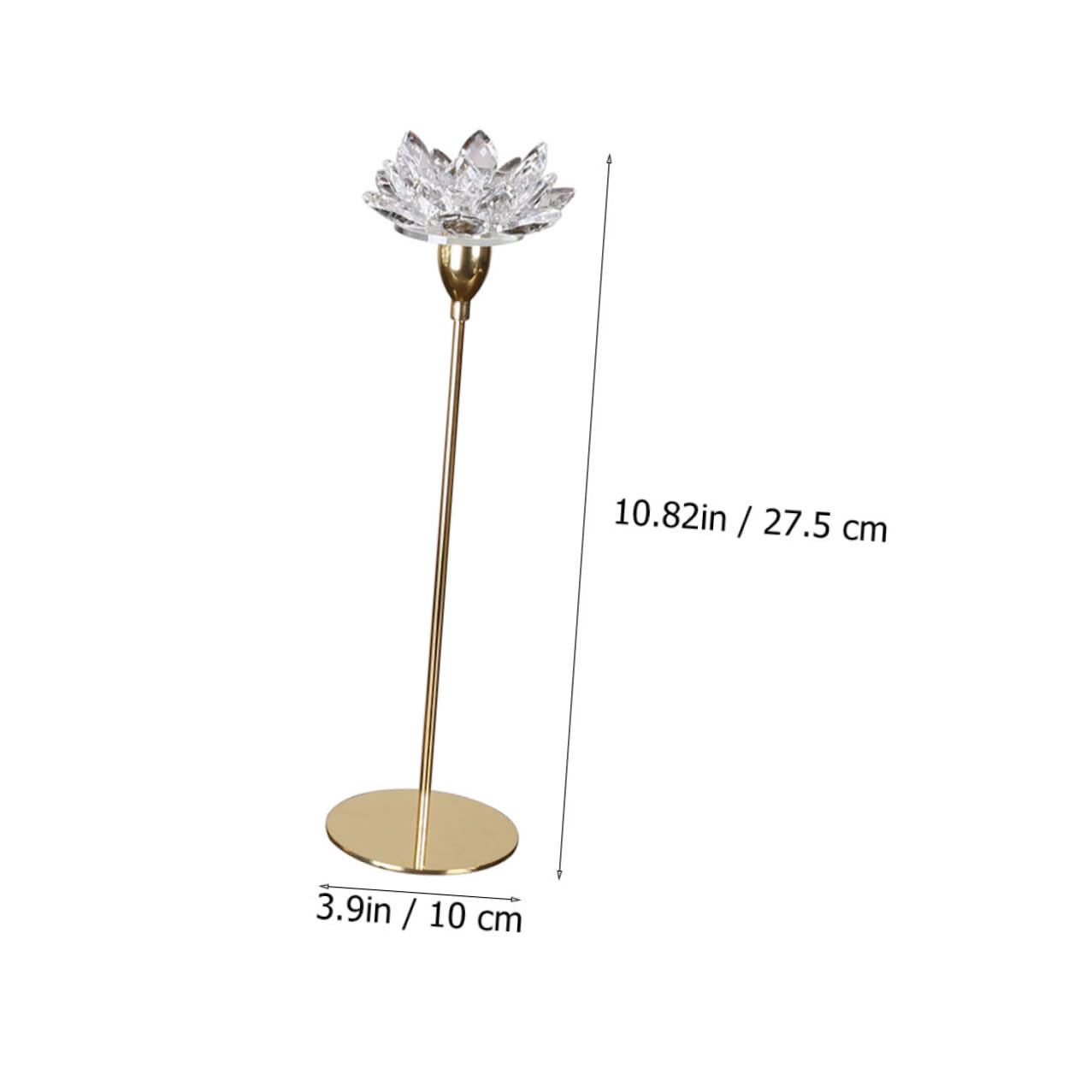 PATKAW Modern Simple Metal Candlestick Small Crystal Lotus Candle Holder Romantic Wedding Decor for Home Table Centerpiece