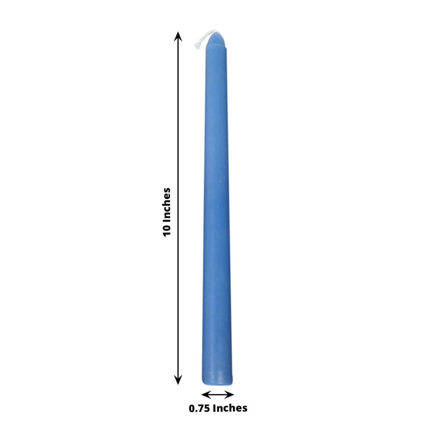 Tableclothsfactory 10" Tall Premium Quality Dripless Unscented Mixed Blue Taper Candles Wedding Dinner Candles for Wedding Decoration Set of 12