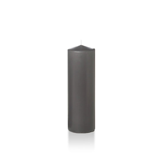 yummi 2.25" x 7" Gray Slim Round Pillar Candles - 4 per Pack