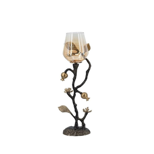 cfycfy987 Candelabra Home Creative Candlestick Ornaments Retro Table Decoration Metal Glass Candle Holder Candle Sticks Holder(Large)