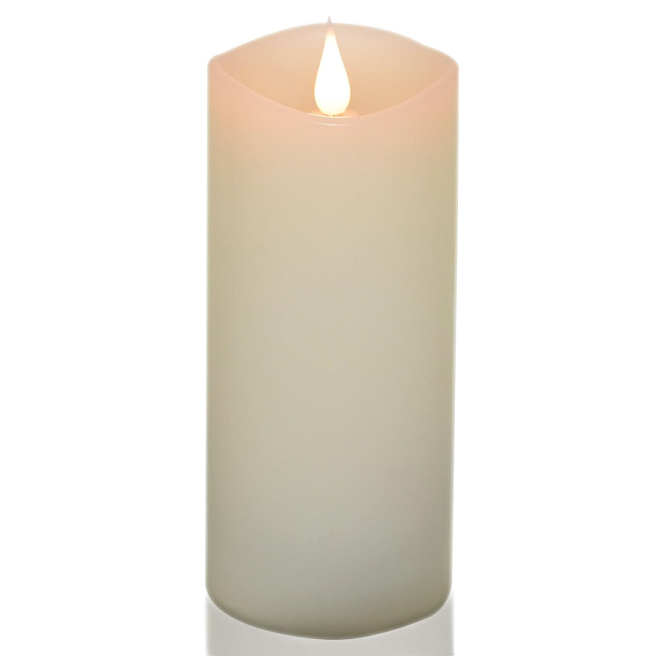 ENKINDDLE Tall Flameless Candles with Timer, 3D Moving Flame LED Pillar Candle, Real Wax Flickering Candle, Battery Operated, Ivory 3"x7" for Fireplace & Living Room Decor