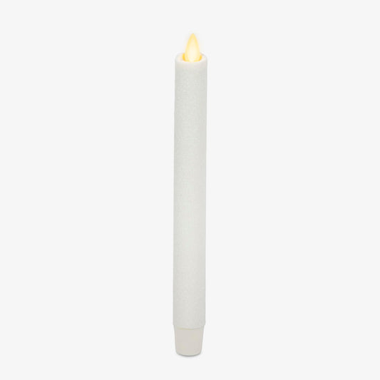 Luminara Glitter Flameless Candle Taper - 1" x 9.5" (White)