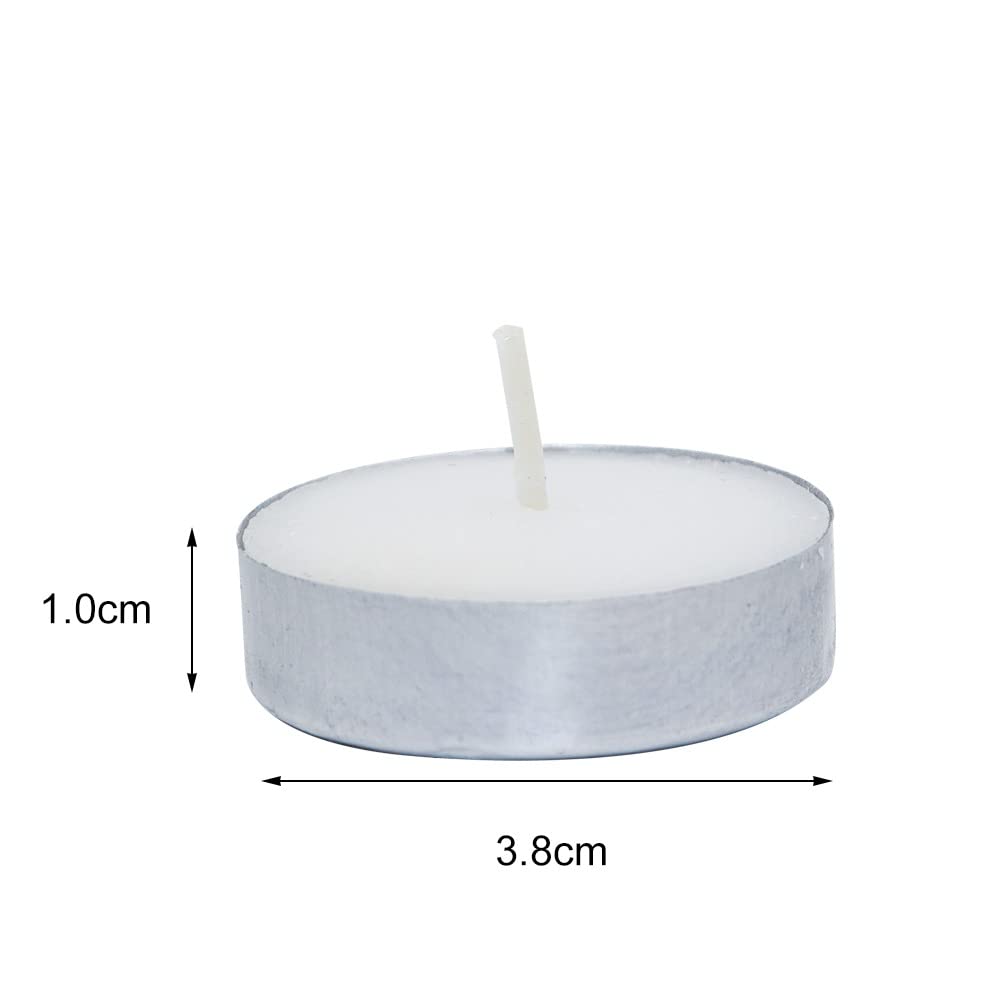 JAWSHEE Tealights, Pack of 25 Unscented Tealight Candles, with 3-4 Hours Burning Time, Odorless, Smokeless and Dripless Decorative Candles