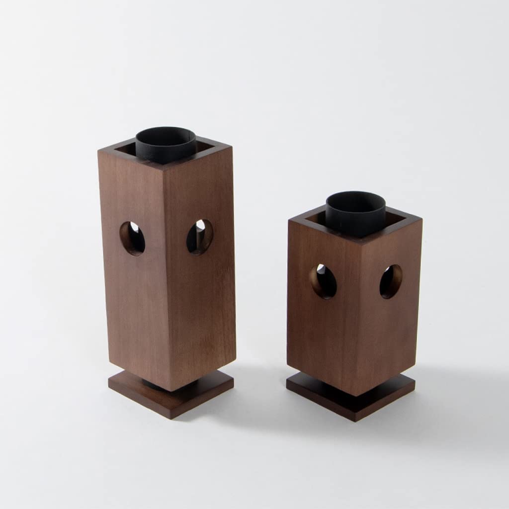 WAOCEO Candlestick Holders New Chinese Candlestick Retro Wooden Candlestick Decoration Homestay Room Entrance Hotel Study Decoration Candle Holders (Size : A)
