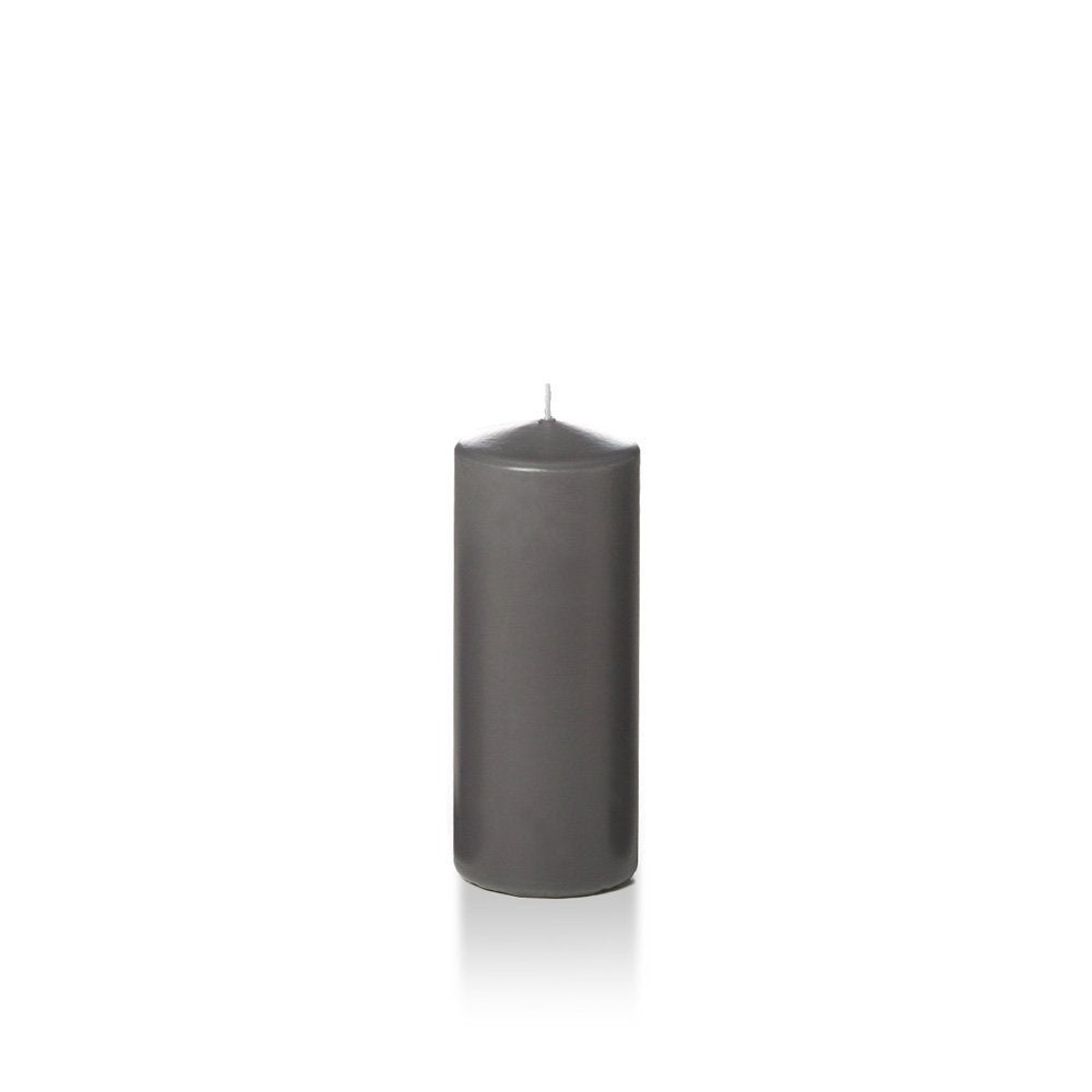 yummi 2.25" x 5" Gray Slim Round Pillar Candles - 4 per Pack