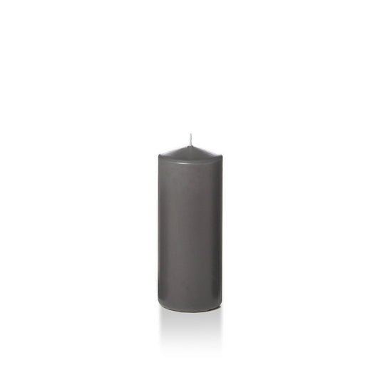 yummi 2.25" x 5" Gray Slim Round Pillar Candles - 4 per Pack