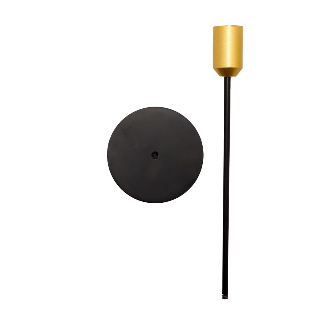 Yair Emanuel Set of 3 Black Tapered Modern Candlestick Holders Brushed Brass Cups - Fits 3/4 inch Candles - Elegant Home Decor Available in 3 Sizes