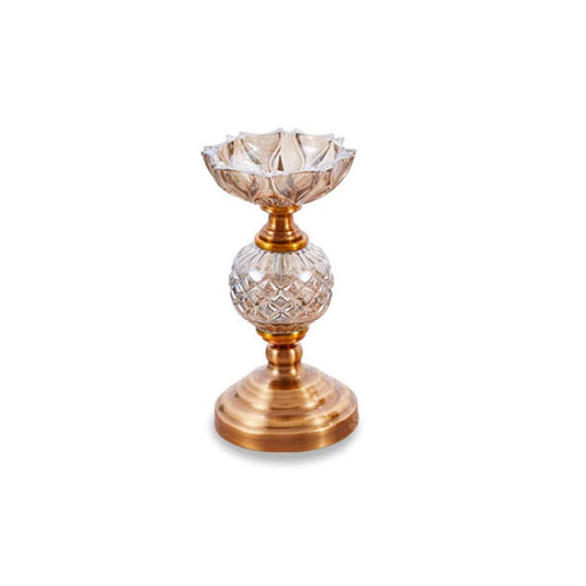 Candlestick Holders Gold Glass Taper Candle Holder Decorative Candlestick Holder, Modern Crystal Glass Taper Candle Holders for Wedding Dining Table Centerpieces Church Candle Holders (Color : A)