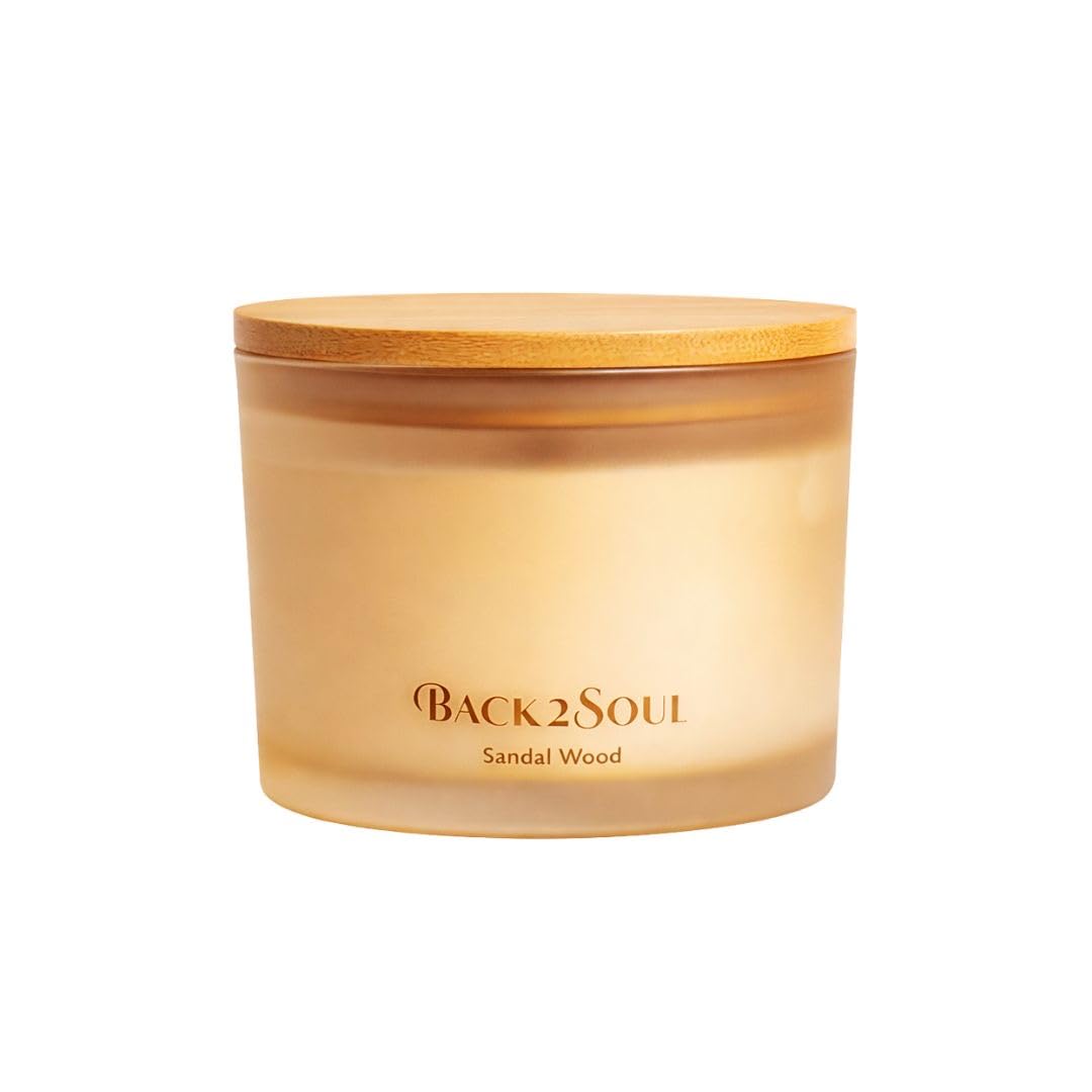 Scented Soy Candles 13.4 oz, Non Toxic Candle, Clean Burning Aromatherapy Candle for Relaxation, 50 Hours Burn Time, Mothers Day Gift for Mom, Sandal Wood