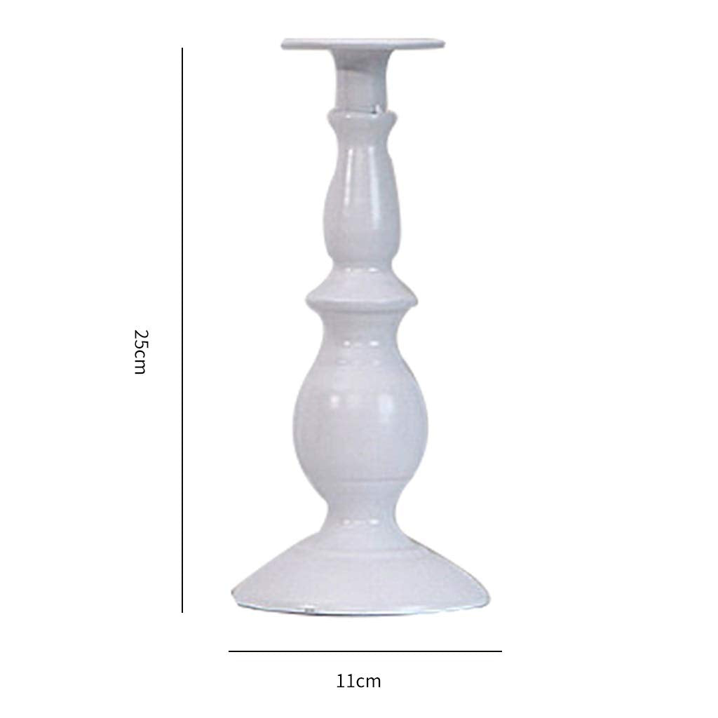 XILIN-1987 Candle Holderss European Classical Candle Holder Black and White Single Head Candlestick Court Wrought Iron Home Furnishings Decorative Candlestick (Color : B)