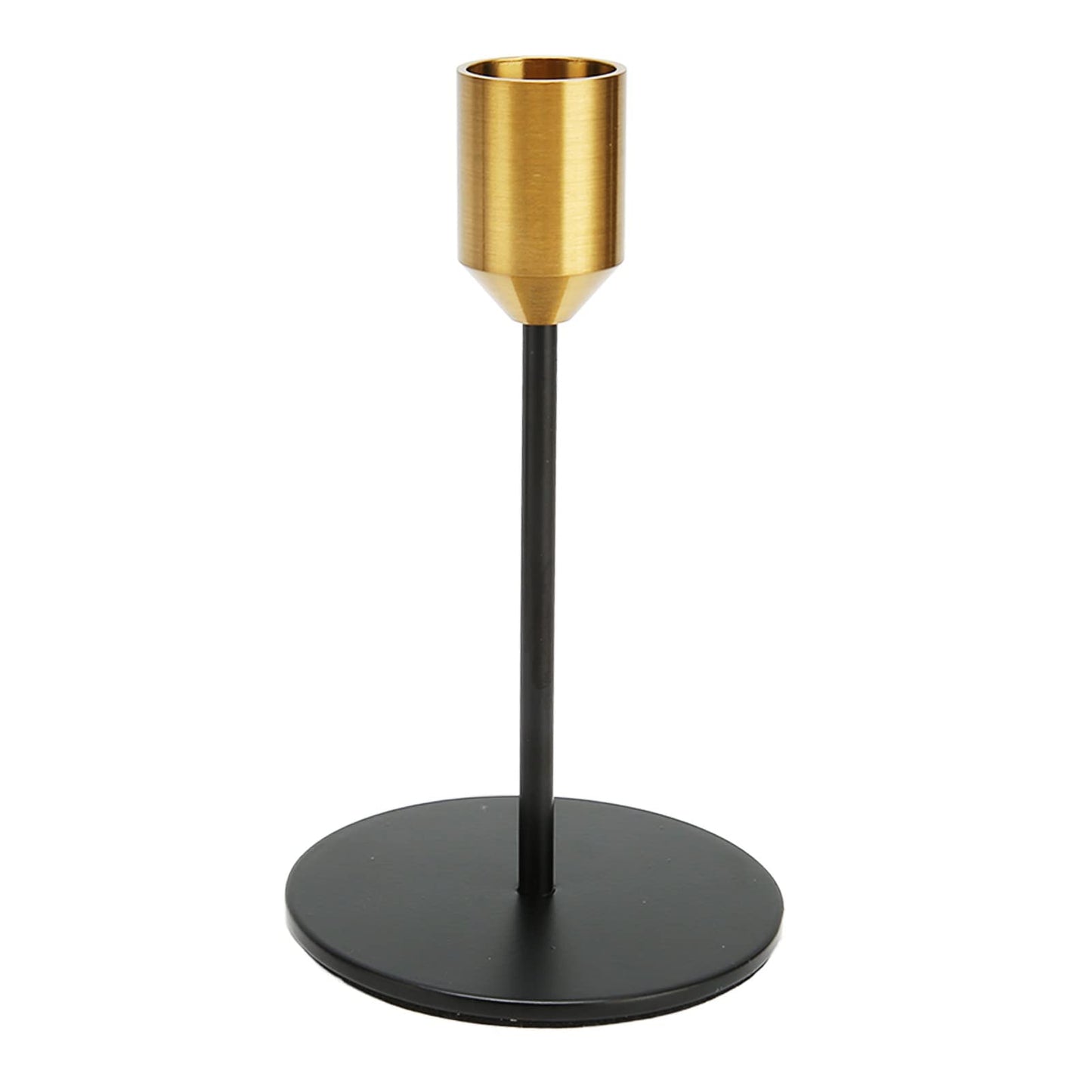 Black Gold Candlestick Holder, Elegant Brushed Iron Candle Stand, Romantic Decorative Metal Candle Holder with Slim Design for Weddings Home Decor and Gift Giving