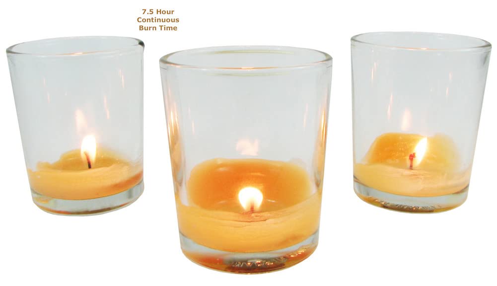 Beeswax Candle Works, 8-Hour TeaLight Refills (Pack of 24) 100% USA Beeswax, NO Cups